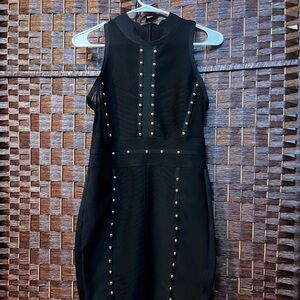 Fashion Nova Black Mini Dress with Gold Studs